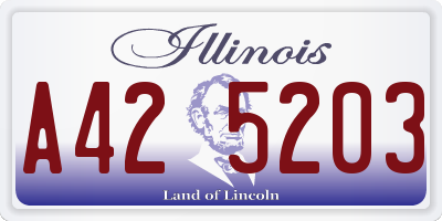 IL license plate A425203