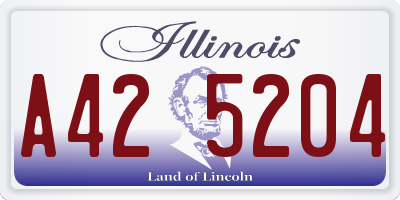 IL license plate A425204
