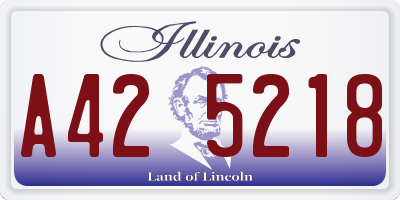 IL license plate A425218