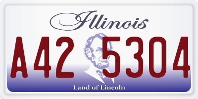 IL license plate A425304