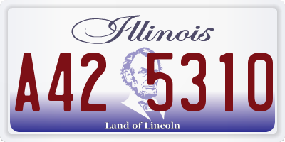 IL license plate A425310