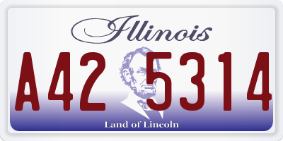 IL license plate A425314