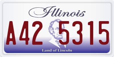 IL license plate A425315