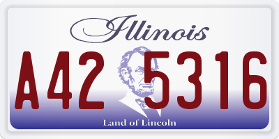IL license plate A425316