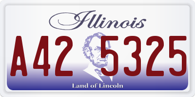 IL license plate A425325