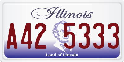IL license plate A425333