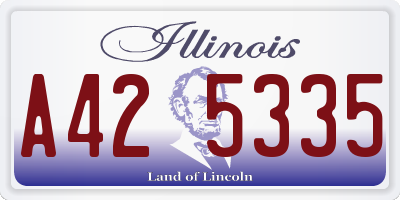 IL license plate A425335