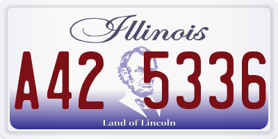 IL license plate A425336