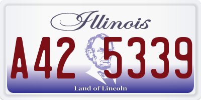 IL license plate A425339