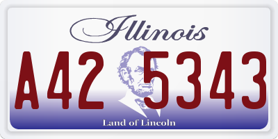 IL license plate A425343