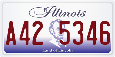 IL license plate A425346