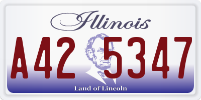IL license plate A425347