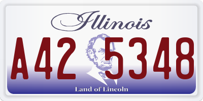 IL license plate A425348