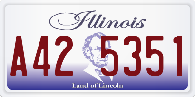 IL license plate A425351