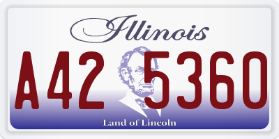 IL license plate A425360