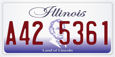 IL license plate A425361