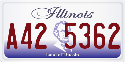 IL license plate A425362