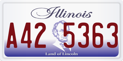 IL license plate A425363