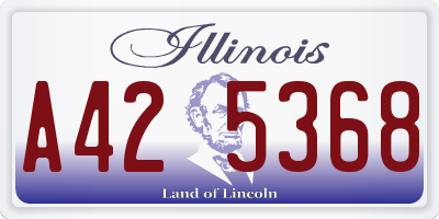 IL license plate A425368