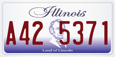 IL license plate A425371