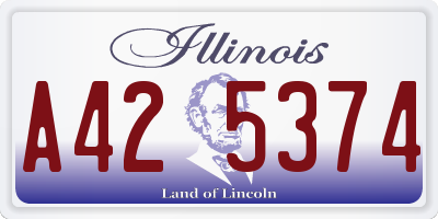 IL license plate A425374