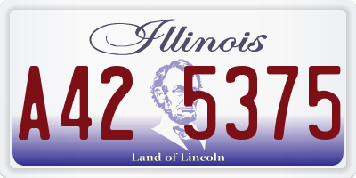 IL license plate A425375