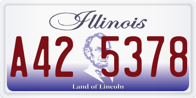 IL license plate A425378