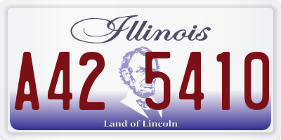 IL license plate A425410