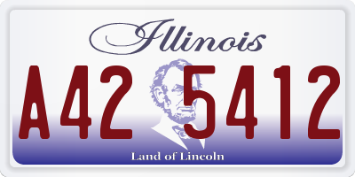 IL license plate A425412