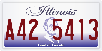 IL license plate A425413