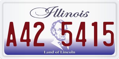IL license plate A425415