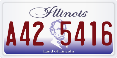 IL license plate A425416