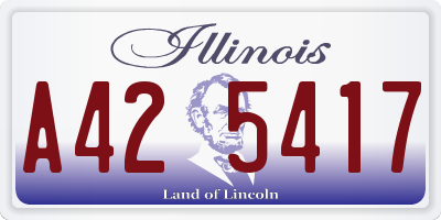 IL license plate A425417