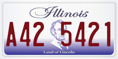 IL license plate A425421