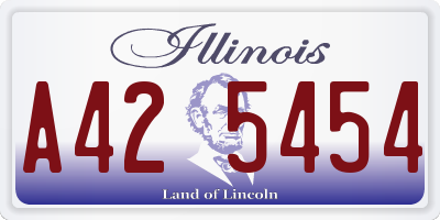 IL license plate A425454