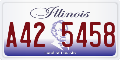 IL license plate A425458