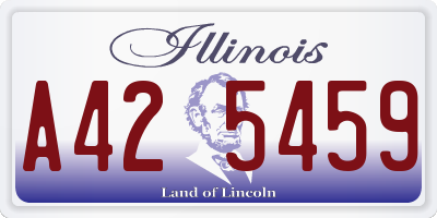 IL license plate A425459