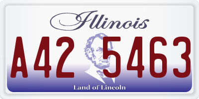 IL license plate A425463