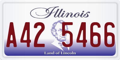 IL license plate A425466