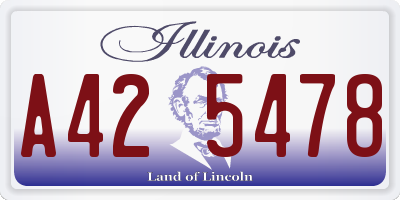 IL license plate A425478