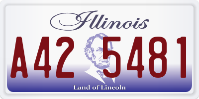 IL license plate A425481