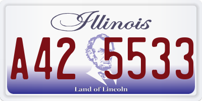IL license plate A425533