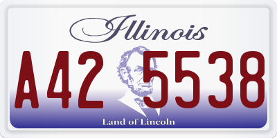 IL license plate A425538