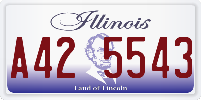 IL license plate A425543
