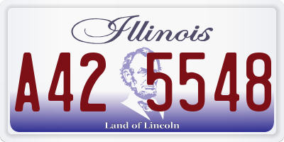 IL license plate A425548