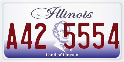 IL license plate A425554