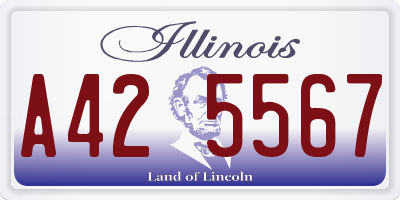 IL license plate A425567