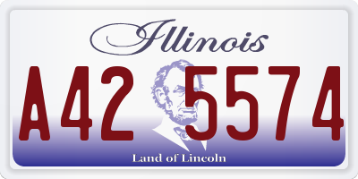 IL license plate A425574