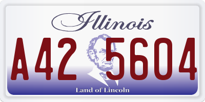 IL license plate A425604