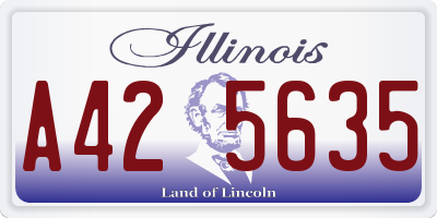 IL license plate A425635